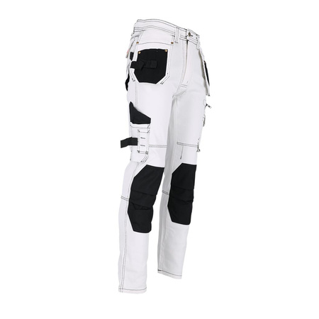 Spodnie ochronne JEANS elastyczne do pasa męskie BIAŁE