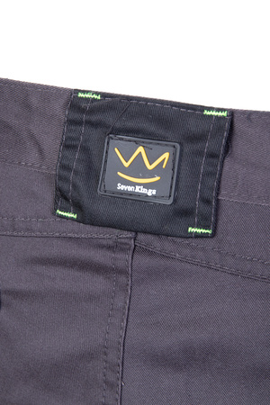 Spodnie robocze ostrzegawcze do pasa odblaskowe fluorescencyjne pasy dużo kieszeni potrójne szwy Polstar SEVEN KINGS FLASH A9SP