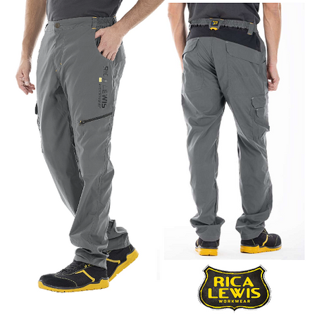 Spodnie robocze lekkie elastyczne RICA LEVIS LONGTECH szare