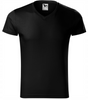 T-shirt MALFINI slim fit V neck koszulka bawełna czarna 146