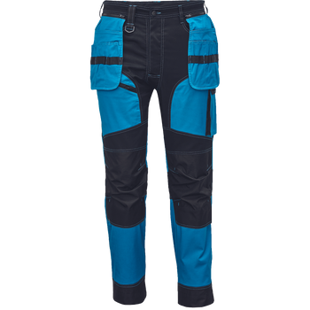 Spodnie robocze profesjonalne do pasa elastyczne wytrzymałe dużo kieszeni niebieskie Cerva KEILOR