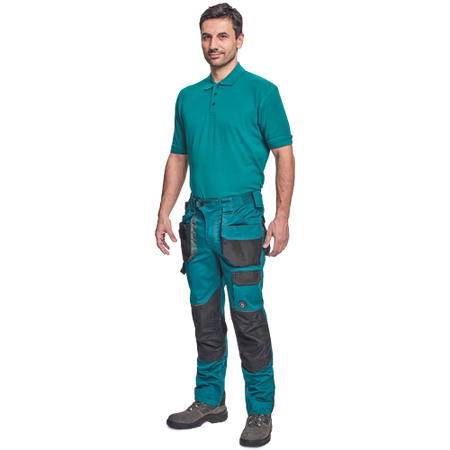 Spodnie robocze profesjonalne wytrzymałe do pasa z miejscem na nakolanniki TRIFIBETEX wzmacniane niebieskie Cerva DAYBORO