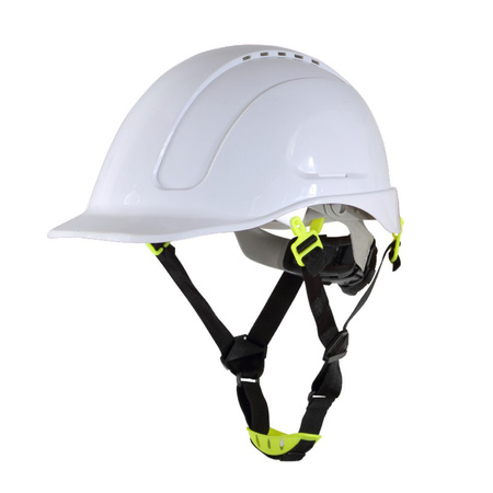 Kask ochronny hełm przemysłowy czteropunktowy podbródek MORION biały