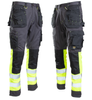 Spodnie robocze ostrzegawcze do pasa odblaskowe fluorescencyjne pasy dużo kieszeni potrójne szwy Polstar SEVEN KINGS FLASH A9SP