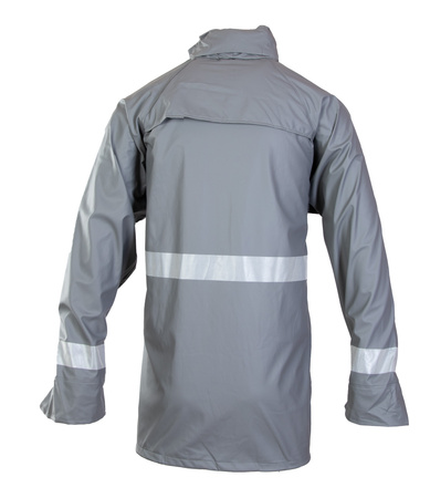 Kurtka przeciwdeszczowa wodoodporna odblaskowa GROSVENOR stalowa