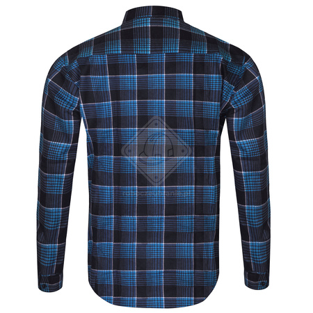 Koszula robocza flanelowa bawełniana na guziki wytrzymała i wygodna niebieska Art.Mas MODAR