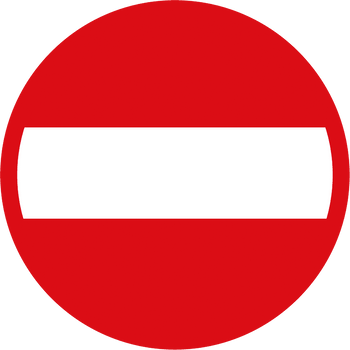 Znak płyta pcv gruba zakazu na drogach wewnętrznych ZNAK ZAKAZU 33X33