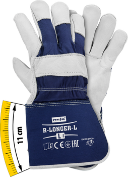 Rękawice ochronne wzmocnione skórą bydlęcą R-LONGER-L GW