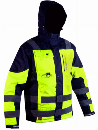 Ocieplana kurtka wysokiej widoczności wodoodporna odblaskowa CLASSIC-VIS OXFORD