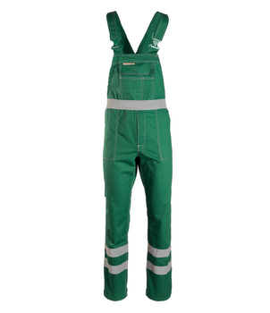 Spodnie na szelkach ogrodniczki ochronne BRIXTON CLASSIC zielone ABOG