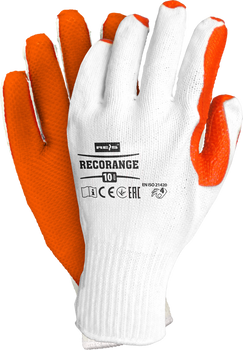 Rękawice ochronne powlekane zakończone ściągaczem brukarskie RECORANGE WP