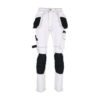 Spodnie ochronne JEANS elastyczne do pasa męskie BIAŁE