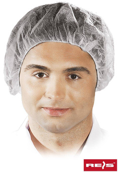 Czepek typu pieczarka zakończony gumką CZE-P biały