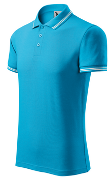 Koszulka polo MALFINI URBAN turkus WYPRZEDAŻ bawełniana
