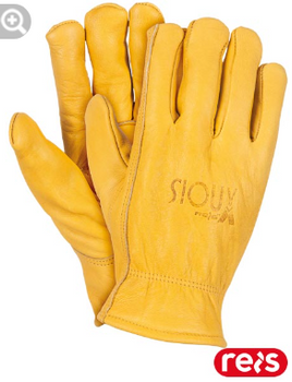 Rękawice  ocieplane ochronne robocze BHP żółta skóra bydlęca SIOUX-WiN