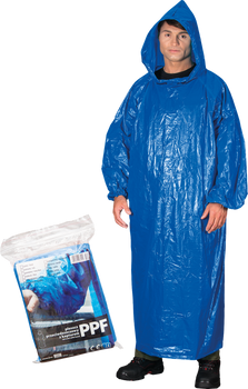 Płaszcz przeciwdeszczowy z kapturem PPF granat