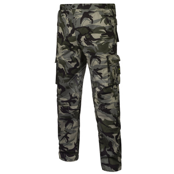 Spodnie bojówki robocze ochronne kamuflaż wojskowe kieszenie boczne moro Art.Mas TRAMP