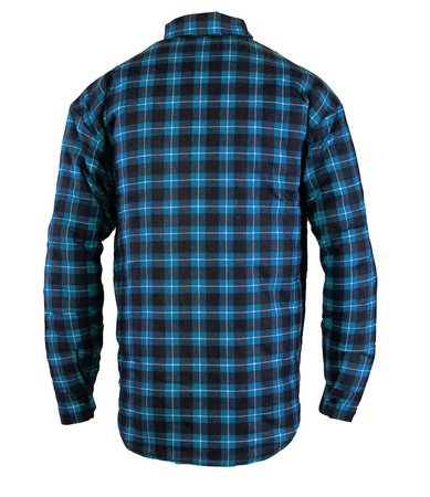 Koszula w kratkę na guziki ocieplana BONO niebieska