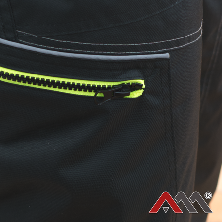 Spodnie Ogrodniczki Ocieplane Uniwersal czarno/zółte