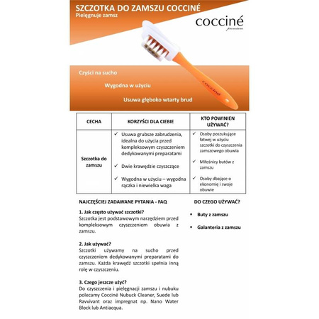 Szczotka do zamszu i nubuku z gumką COCCINE plastikowa