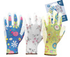 Rękawice ogrodowe uniwersalne ochronne kolorowe wzory powlekane poliuretanem rękawice gospodarcze dobry chwyt Reis RGARDEN-PU