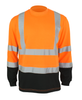 Koszulka odblaskowa z długim rękawem z pasami odblaskowymi T-REF pomarańczowa