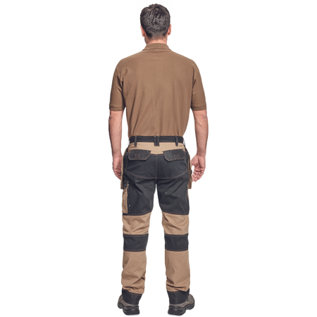 Spodnie robocze profesjonalne do pasa elastyczne wytrzymałe dużo kieszeni beżowe Cerva KEILOR