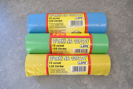 Ekologiczne worki na śmieci 35L worki foliowe na odpady z atestem higienicznym FOLIPAK LDPE niebieskie 50szt.