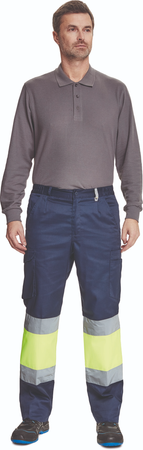 Spodnie robocze z odblaskiem granatowo/żółty HV CERVA BILBAO
