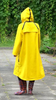 Płaszcz przeciwdeszczowy sztormiak damski z kapturem żółty PPDPU LADY