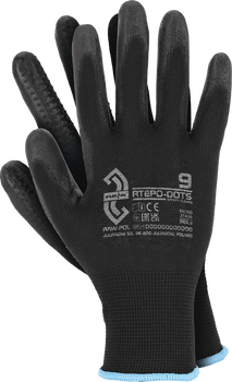 Rękawice ochronne robocze nakrapiane RTEPO-DOTS BB czarne
