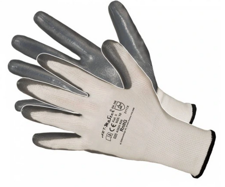 Rękawice robocze powlekane nitrylem RNITG 12 par