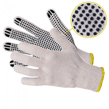 Rękawice robocze ochronne dzianinowe nakrapiane PVC Art.Mas RND 400 Black