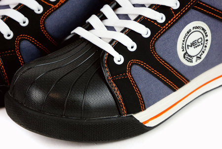 Półbuty robocze tenisówki stalowy podnosek wzmocnione pokryte gumą bezpieczne miękki materiał | NEO 82-11