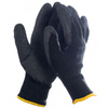 Rękawice robocze uniwersalne bawełniane ochronne powlekane porowatą gumą Ogrifox OX-DRAGOS BB czarne