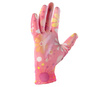 Rękawice ogrodowe ochronne dla kobiet kolorowe wzory powlekane poliuretanem COVENT Soil (różowe)