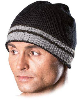 Czapka zimowa ochronna CZPAS czarno-jasnoszara