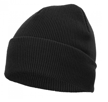 Czapka dziana akrylowa dwuwarstwowa wywijana CzDz czarna