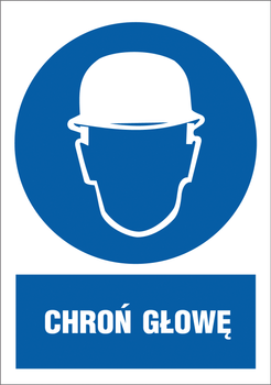 Znak tablica PCV "CHROŃ GŁOWĘ"