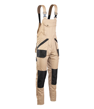 Spodnie robocze ochronne ogrodniczki wielofunkcyjne kombinezon ogrodniczy beżowe Polstar BRIXTON PRACTICAL APOG