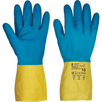 Rękawice ochronne chemiczne wykonane z lateksu i neoprenu CASPIA