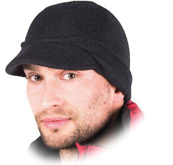 Czapka zimowa z daszkiem CZBAS czarna