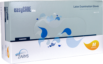 Rękawice lateksowe diagnostyczne - pudrowane, easyCARE.