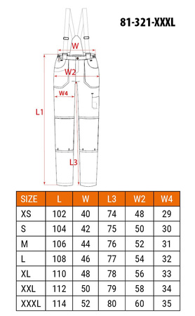 Spodnie robocze bawełna 100% NEO 6w1 ogrodniczki krótkie spodenki 81-321