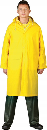 Płaszcz przeciwdeszczowy roboczy ochronny odporny na deszcz i wiatr sztormiak żółty Art.Mas PPD żółty