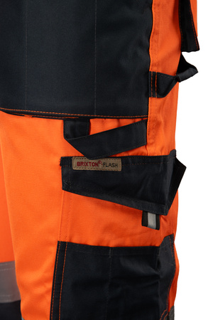 Spodnie robocze ogrodniczki odblask BRIXTON FLASH żółte