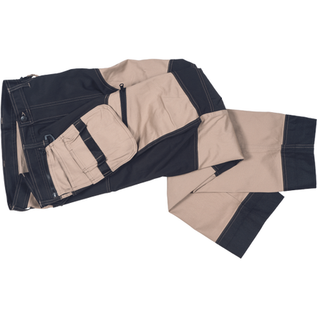 Spodnie robocze profesjonalne do pasa elastyczne wytrzymałe dużo kieszeni beżowe Cerva KEILOR