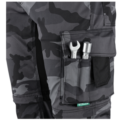 Spodnie robocze bojówki moro STALCO 2w1 odpinane nogawki S-421