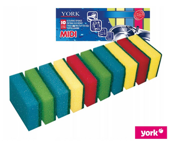 Gąbka do mycia naczyń Zmywak kuchenny YORK MIDI opakowanie 10 szt