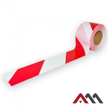 Taśma ostrzegawczo-oznaczeniowa  biało-czerwona  foliowa